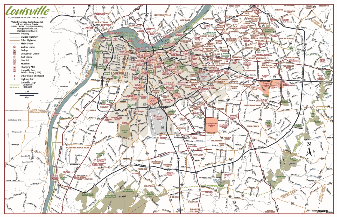 Map of Louisville KY : 0 Official Travel Source